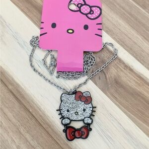 Hello Kitty Sanrio glitter kitty necklace NWT